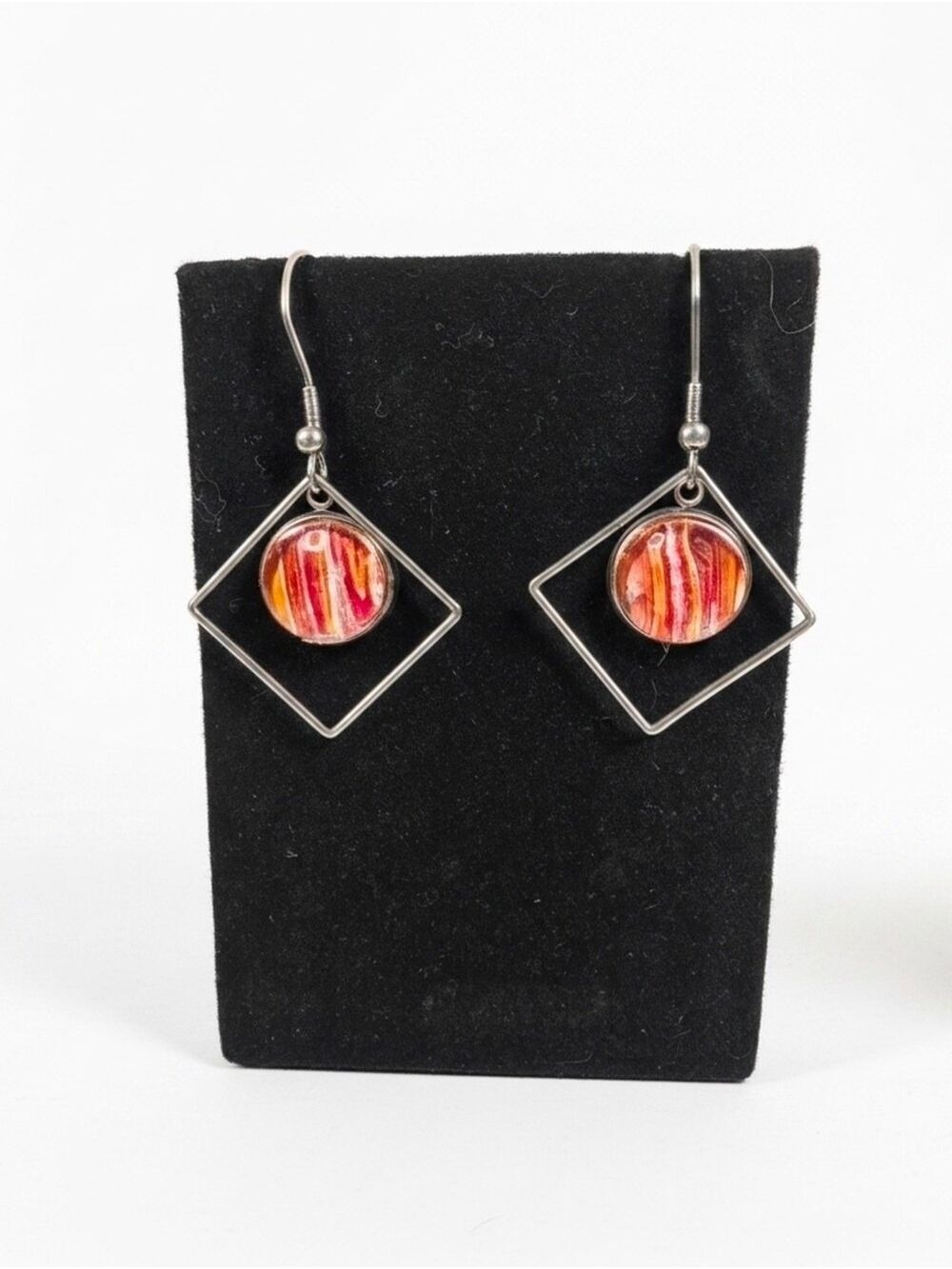 Handmade Acrylic Pour Glass Earrings
